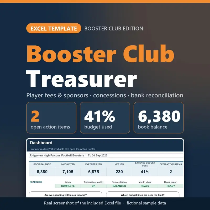 Booster Club Treasurer: screenshot contoh 1 dari 8