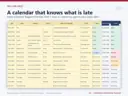 Campaign Calendar sheet of the Christmas Fundraising Planner in Excel with fictional sample data: a calendar that knows what is late - every milestone flagged Overdue, Next 7 days or Upcoming against your status date
