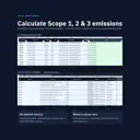 Carbon inventory rows with activity, quantity, emission factor, tonnes CO2e and status, and the emission factor library with source and approval