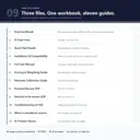 Compatibility panel for the Proposal Scoring Matrix: verified in Microsoft Excel for Microsoft 365, Google Sheets, WPS Office and LibreOffice Calc; Excel for Mac, iPad, Android, web and Apple Numbers not tested; .xlsx, no macros