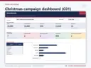 Christmas Fundraising Planner dashboard from the bundle showing goal, raised to date, % of goal, days left and task status with fictional sample data
