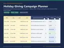 Holiday Giving Campaign Planner Excel template for nonprofits, showing the real Appeal Map sheet: see which appeals collide - overlap count shows how many other appeals share dates with each one