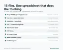 Manifest of 13 files included with the nonprofit CRM spreadsheet