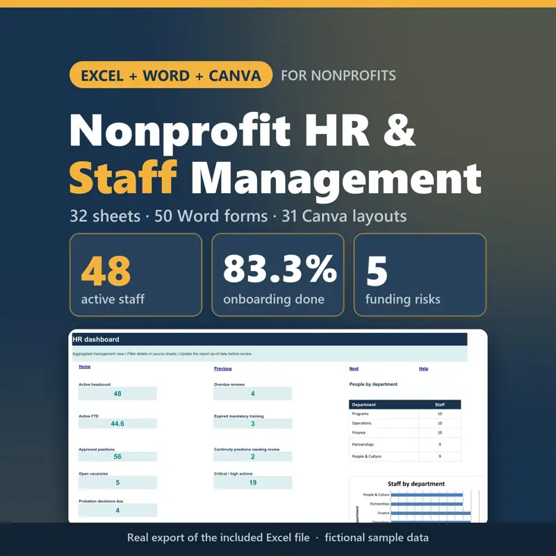 Nonprofit HR & Staff Management System: screenshot contoh 1 dari 8