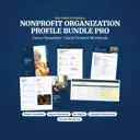 Nonprofit organization profile Canva template bundle with profile cover, impact numbers snapshot, capability statement, tri-fold brochure and Excel readiness sheet