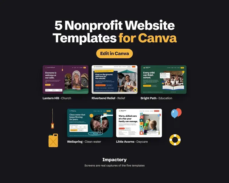 Nonprofit Website Bundle: screenshot contoh 1 dari 8