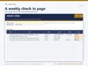 Weekly View sheet of the Year-End Fundraising Calendar & Checklist in Excel with fictional sample data: a weekly check-in page - this week, next week and anything overdue