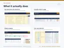 Four features of the Year-End Fundraising Calendar & Checklist, each with a real Excel capture: one date drives the whole list; a weekly check-in page; simple progress; your own tasks too
